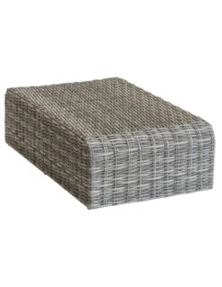 Pouf De Salon Mooréa - L.105 X P.60 X H.30 Cm - Aluminium Et Résine Tressée - Terre D'ombre -Produits De Jardin pouf de salon moorea l105 x p60 x h30 cm aluminium et resine tressee terre d ombre 2