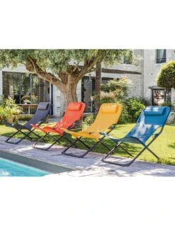 Relax De Jardin Pliant Easy - Graphite / Bleu -Produits De Jardin relax de jardin pliant easy toile au choix 11