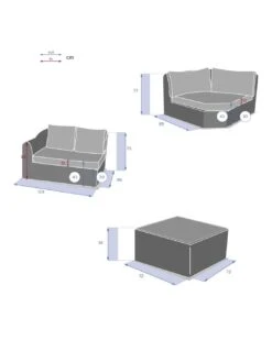 Salon D'angle 5 Places Mooréa - Aluminium Et Résine - Terre D'ombre -Produits De Jardin salon d angle 5 places moorea aluminium et resine hesperide 3