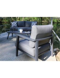 Salon De Jardin 4 Places Lava - Aluminium/Coussins Sundbrella- Graphite -Produits De Jardin salon de jardin 4 places lava aluminiumcoussins sundbrella graphite 2