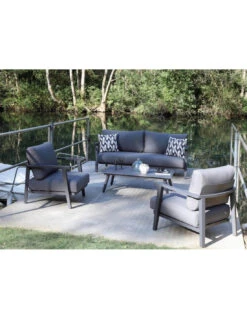 Salon De Jardin 4 Places Lava - Aluminium/Coussins Sundbrella- Graphite -Produits De Jardin salon de jardin 4 places lava aluminiumcoussins sundbrella graphite 5
