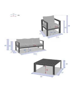 Salon De Jardin 5 Places Evasion - Aluminium Et Coussins Polyester - Tonka -Produits De Jardin salon de jardin 5 places evasion aluminium et coussins polyester 16