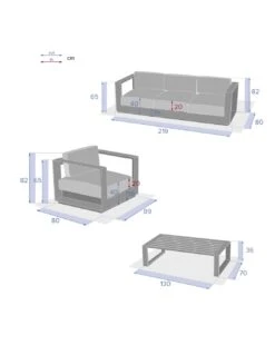 Salon De Jardin Allure 5 Places - Aluminium Graphite - Graphite -Produits De Jardin salon de jardin allure 5 places aluminium graphite 1 12