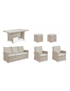 Salon De Jardin Ariel - 7 Places - Résine Synthétique Naturel -Produits De Jardin salon de jardin ariel 7 places resine synthetique naturel 3
