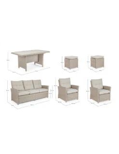 Salon De Jardin Ariel - 7 Places - Résine Synthétique Naturel -Produits De Jardin salon de jardin ariel 7 places resine synthetique naturel 6