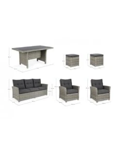 Salon De Jardin Ariel - Résine Tressée Grise - 7 Places -Produits De Jardin salon de jardin ariel resine tressee grise 7 places 6