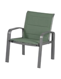 Salon De Jardin ELYN 4 Places - Aluminium Et Texaline - Vert Olive Et Graphite -Produits De Jardin salon de jardin elyn 4 places aluminium et texaline vert olive et graphite 3