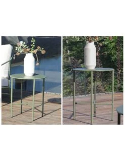 Salon De Jardin Noa 4 Places En Acier Vert Et Coussins Polyester -Produits De Jardin salon de jardin noa 4 places en acier vert et coussins polyester 3