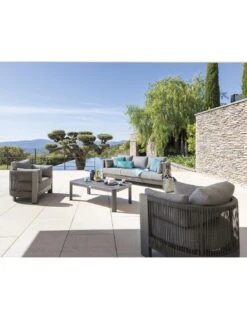 Salon De Jardin Paradize - 5 Places - Aluminium Graphite