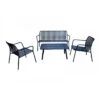 Salon Set Lounge Bitti 4 Pièces En Aluminium - Bleu -Produits De Jardin salon set lounge bitti 4 pieces en aluminium bleu