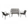 Salon Set Lounge Bitti 4 Pièces En Aluminium - Graphite -Produits De Jardin salon set lounge bitti 4 pieces en aluminium graphite