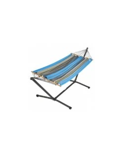 Set Hamac Metalik - Hamac Avec Support - Jobek - Turquoise Anthracite XL 140X300