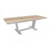 Table Amber 180/240x100 Alu/Kedra - Blanc/Travertin -Produits De Jardin table amber 180240x100 alukedra blanctravertin