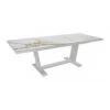 Table Amber Extensible 180/240x100 - Alu/Kedra - Blanc/Praline -Produits De Jardin table amber extensible 180240x100 alukedra blancpraline