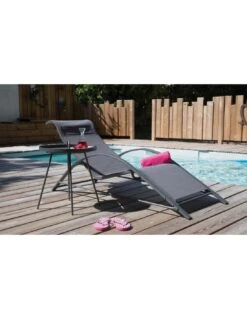 Table Basse Flower Ronde En Acier Avec Plateau Amovible - Gris -Produits De Jardin table basse flower ronde en acier avec plateau amovible 3