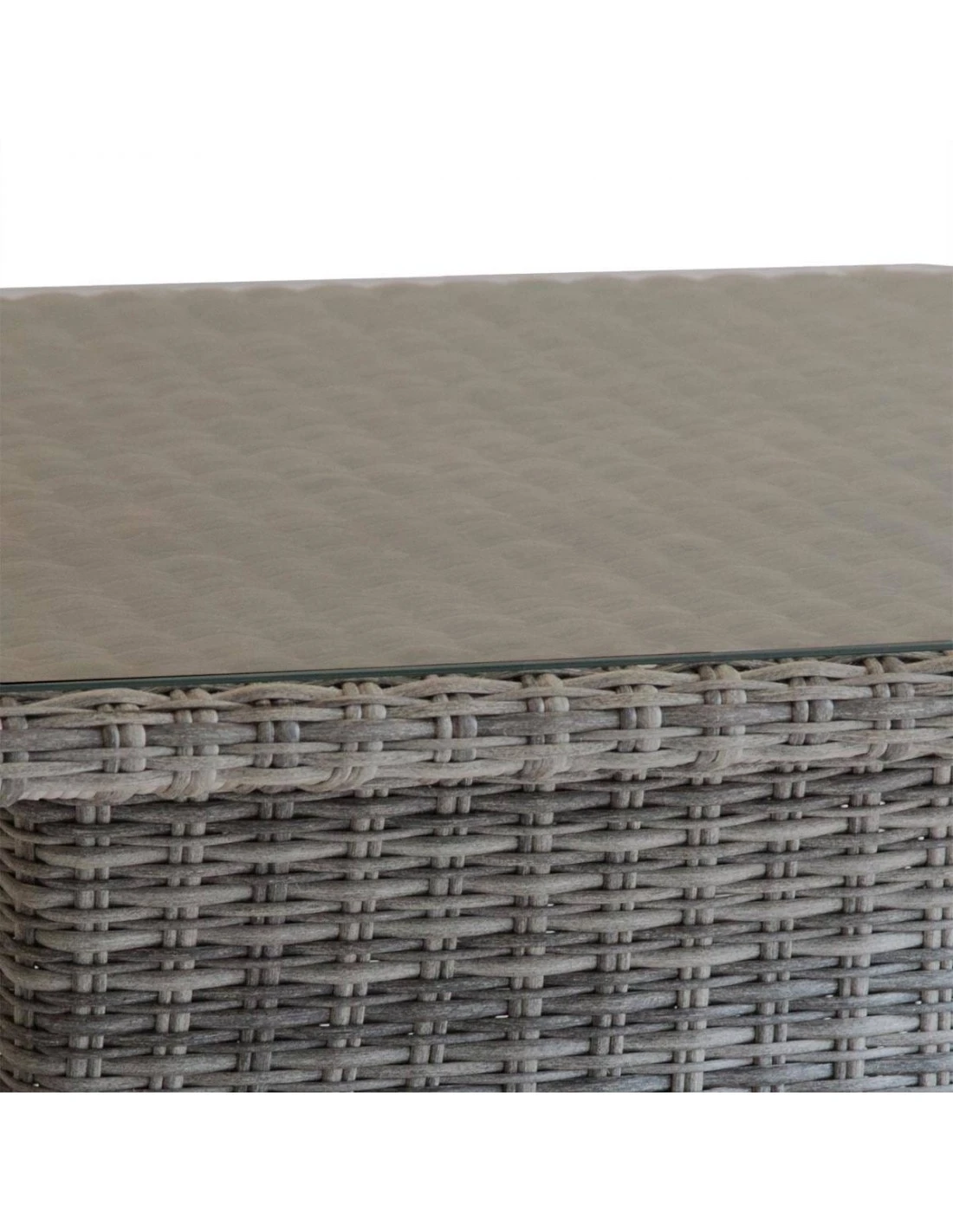 Table Basse Relevable Mooréa Carrée - Aluminium, Résine Tressée Et Verre Trempé - Terre D'ombre 9 Table Basse Relevable Mooréa Carrée - Aluminium, Résine Tressée Et Verre Trempé - Terre D'ombre – Image 7