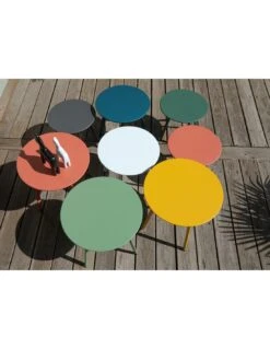 Table D'appoint MASSAI Ø50 Cm - Acier époxy - Hermès -Produits De Jardin table d appoint massai o50 cm acier epoxy 5