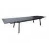 Table De Jardin Extensible Agra 240/300/360 X 100 Cm Alu/Verre - Graphite/Gris