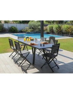 Table De Jardin AGRA Extensible 150/200/250 Cm - Aluminium Et Verre - Graphite / Gris 11 Table De Jardin AGRA Extensible 150/200/250 Cm - Aluminium Et Verre - Graphite / Gris -Produits De Jardin table de jardin agra extensible 150200250 cm aluminium et verre graphite gris 3