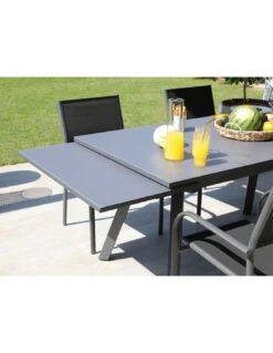 Table De Jardin AGRA Extensible 150/200/250 Cm - Aluminium Et Verre - Graphite / Gris 12 Table De Jardin AGRA Extensible 150/200/250 Cm - Aluminium Et Verre - Graphite / Gris -Produits De Jardin table de jardin agra extensible 150200250 cm aluminium et verre graphite gris 4