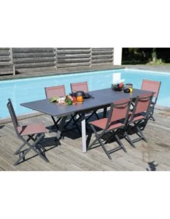 Table De Jardin AGRA Extensible 150/200/250 Cm - Aluminium Et Verre - Graphite / Gris 13 Table De Jardin AGRA Extensible 150/200/250 Cm - Aluminium Et Verre - Graphite / Gris -Produits De Jardin table de jardin agra extensible 150200250 cm aluminium et verre graphite gris 5