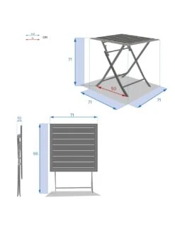 Table De Jardin Azua Pliante Carrée 2 Places - Aluminium - Graphite -Produits De Jardin table de jardin azua pliante carree 2 places aluminium graphite 6