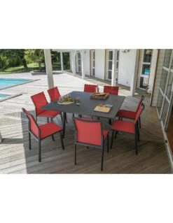 Table De Jardin Barcelona Carrée Extensible L.100/145 X P.145 Cm -Produits De Jardin table de jardin barcelona carree extensible l100145 x p145 cm 2