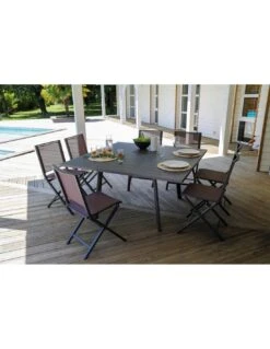Table De Jardin Barcelona Carrée Extensible L.100/145 X P.145 Cm -Produits De Jardin table de jardin barcelona carree extensible l100145 x p145 cm 3