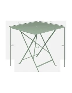 Table De Jardin Bistro 71x71 Cm - Métal Pliante Carrée - Gris Orage -Produits De Jardin table de jardin bistro 71x71 cm metal pliante carree 3
