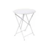 Table De Jardin Bistro D.60 Cm - Métal Ronde Pliante - Blanc Coton