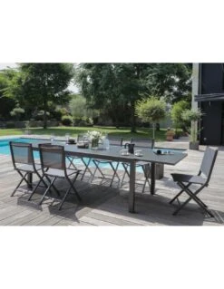 Table De Jardin Elise Extensible - 8 à 12 Places - Aluminium Et Verre - Graphite / Gris 11 Table De Jardin Elise Extensible - 8 à 12 Places - Aluminium Et Verre - Graphite / Gris -Produits De Jardin table de jardin elise extensible 8 a 12 places aluminium et verre 6