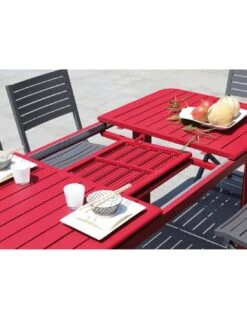 Table De Jardin Eos Extensible 130/180 Cm En Aluminium - Rouge -Produits De Jardin table de jardin eos extensible 130180 cm aluminium 4