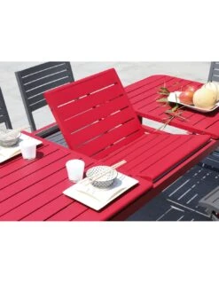Table De Jardin Eos Extensible 130/180 Cm En Aluminium - Rouge -Produits De Jardin table de jardin eos extensible 130180 cm aluminium 5