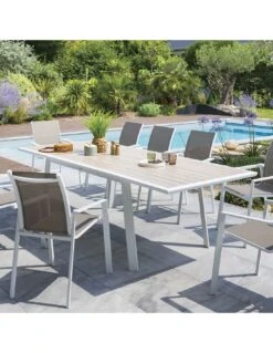 Table De Jardin Extensible Pavane 10 Personnes - Lin -Produits De Jardin table de jardin extensible pavane 10 personnes lin 1