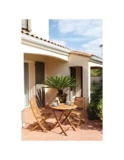 Table De Jardin Sophie Pliante Ronde En Eucalyptus - 80 Cm -Produits De Jardin table de jardin sophie pliante ronde en eucalyptus 1