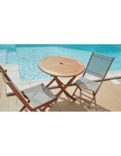 Table De Jardin Sophie Pliante Ronde En Eucalyptus - 80 Cm -Produits De Jardin table de jardin sophie pliante ronde en eucalyptus 2
