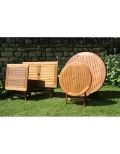 Table De Jardin Sophie Pliante Ronde En Eucalyptus - 80 Cm -Produits De Jardin table de jardin sophie pliante ronde en eucalyptus 5