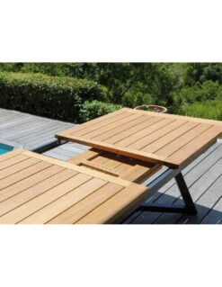Table Extensible Agira 180/240x100 ALU/TECK - Graphite/Teck -Produits De Jardin table extensible agira 180240x100 aluteck graphiteteck 2
