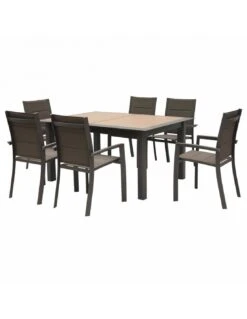 Table De Jardin Allure Extensible 10 Places - Aluminium Imprimé Effet Bois -Produits De Jardin table extensible allure 10 places aluminium imprime effet bois 1 4