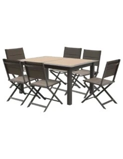 Table De Jardin Allure Extensible 10 Places - Aluminium Imprimé Effet Bois -Produits De Jardin table extensible allure 10 places aluminium imprime effet bois 1 7