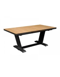 Table Extensible Amber - 180/240x100x76 Alu/TECK FSC 100% - Graphite/Teck