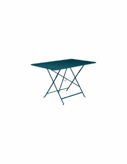 Table Pliante Bistro 117 X 77 Cm - Métal Pliante Rectangle - Bleu Abysse -Produits De Jardin table pliante bistro 117x77 cm metal pliante rectangle