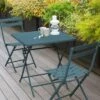 Table Pliante Carrée Greensboro 2 Places - Bleu Canard -Produits De Jardin table pliante carree greensboro 2 places bleu canard