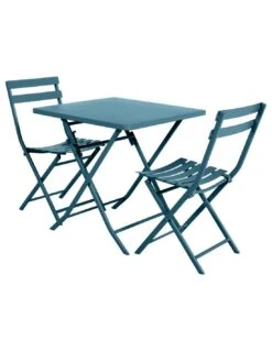 Table Pliante Carrée Greensboro 2 Places - Bleu Canard -Produits De Jardin table pliante carree greensboro 2 places bleu canard 3