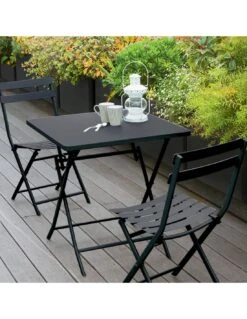 Table Pliante Carrée Greensboro 2 Places - Graphite -Produits De Jardin table pliante carree greensboro 2 places graphite 1