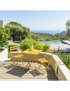 Table Pliante Carrée Greensboro 2 Places - Moutarde -Produits De Jardin table pliante carree greensboro 2 places moutarde 3