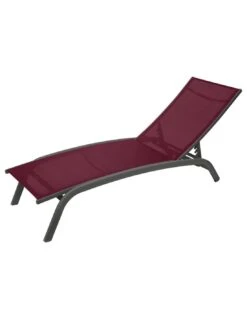 Transat Bonao 4 Positions - Aluminium Et Texaline - Graphite / Bordeaux -Produits De Jardin transat bonao 4 positions aluminium et texaline graphite bordeaux 3