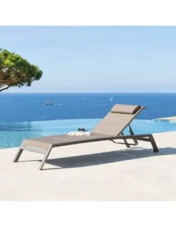 Transat De Jardin Allure 5 Positions - Aluminium Et Texaline - Praline / Speculos -Produits De Jardin transat de jardin allure 5 positions aluminium et texaline praline speculos 5