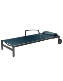 Transat De Jardin Ocala 4 Positions Aluminium Et Texaline - Graphite / Bleu Canard -Produits De Jardin transat de jardin ocala 4 positions aluminium et texaline 2