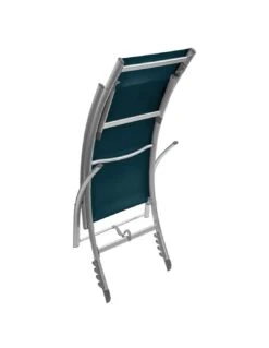 Transat Pliant Samba - 4 Positions - Aluminium Anodisé - Graphite / Bleu Canard -Produits De Jardin transat pliant samba 4 positions aluminium anodise graphite bleu canard 3